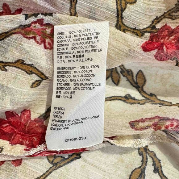 Free People Keeping Up With Kara Floral Ruffled Hem Bohemian Dress Cottagecore L - Picture 12 of 12